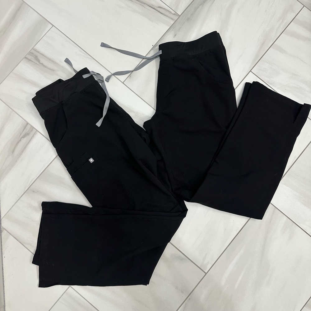 Figs Black Straight Leg Pants